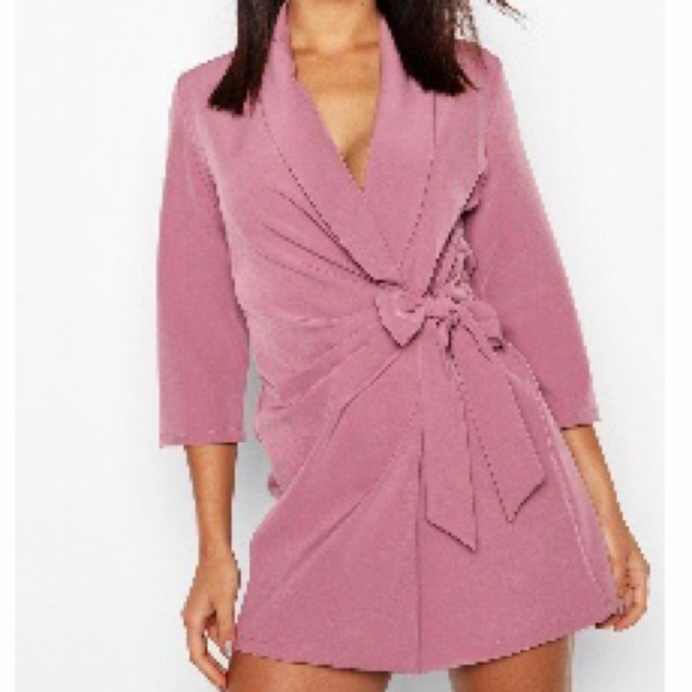 Mauve, Wrap Detail, Blazer Dress
